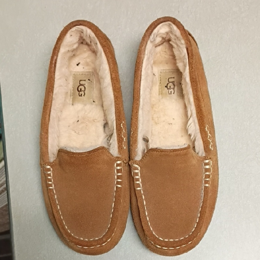 UGG Womens Brown Suede Slip-Ons